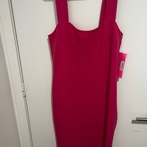 Betsey Johnson Crepe Scoop Nexk Sleeveless Hot Pink Dress Size 12